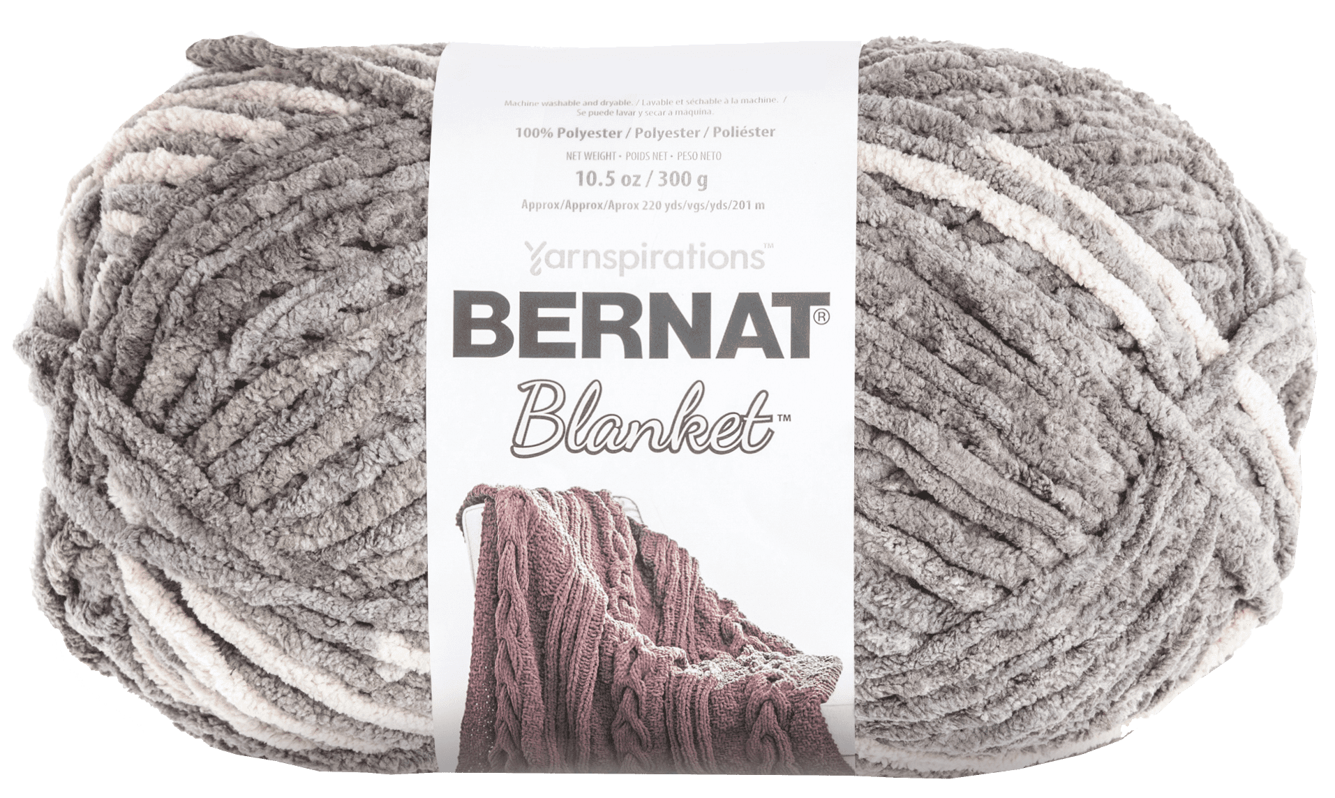 Bernat Blanket Yarn Silver Steel #04001 10.5 oz Polyester