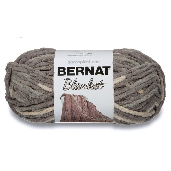 Bernat® Blanket™ #6 Super Bulky Polyester Yarn, Silver Steel 5.3oz/150g, 108 Yards