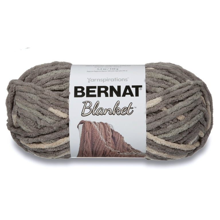 Bernat® Blanket™ #6 Super Bulky Polyester Yarn, Silver Steel 5.3oz/150g,  108 Yards 