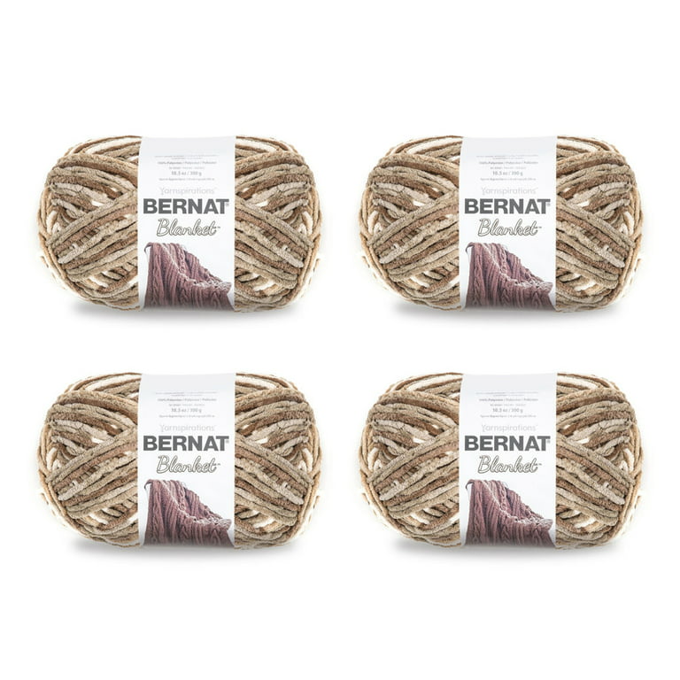 Bernat® Blanket™ #6 Super Bulky Polyester Yarn, Birch 10.5oz/300g, 220  Yards (4 Pack) 