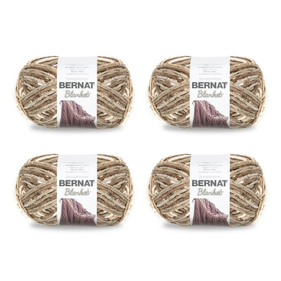 Bernat® Blanket™ #6 Super Bulky Polyester Yarn, Sonoma 10.5oz/300g, 220 Yards (4 Pack)