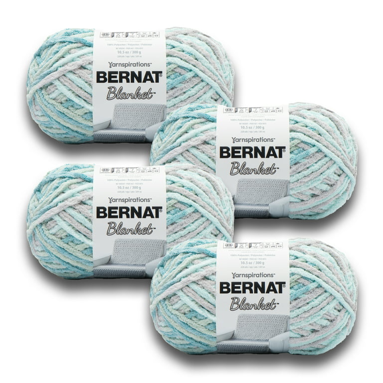 Bernat Blanket Yarn - Big Ball (10.5 oz) - 2 Pack with Pattern Cards in  Color (North Sea)