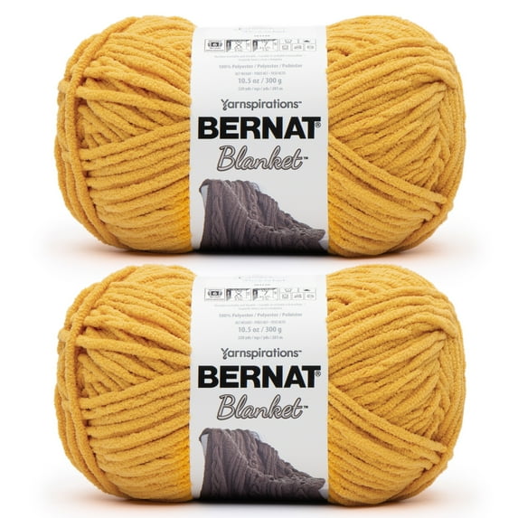 Bernat® Blanket™ #6 Super Bulky Polyester Yarn, Sunsoaked 10.5oz/300g 220 Yards (2Pk)