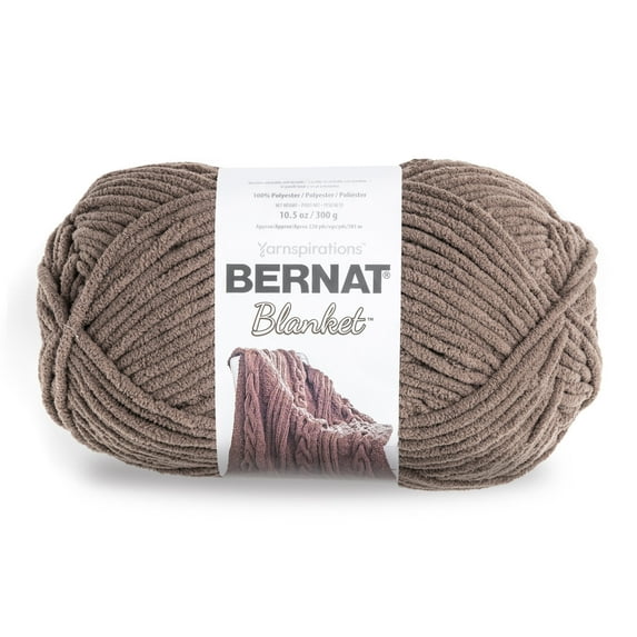 Bernat Blanket 6 Super Bulky Polyester Yarn, Taupe 10.5oz/300g, 220 Yards