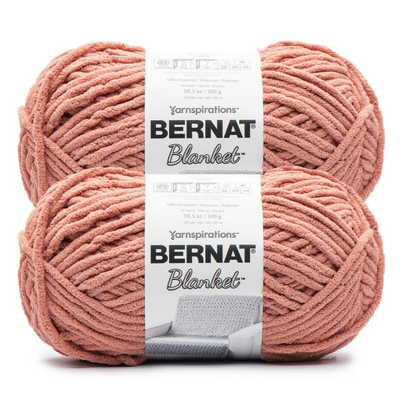 Bernat® Blanket™ #6 Super Bulky Polyester Yarn, Terracotta 10.5oz/300g 220 Yards (2Pk)