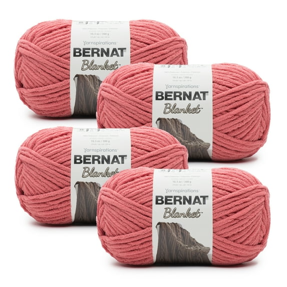 Bernat® Blanket™ #6 Super Bulky Polyester Yarn, Terracotta Rose 10.5oz/300g, 220 Yards (4 Pack)