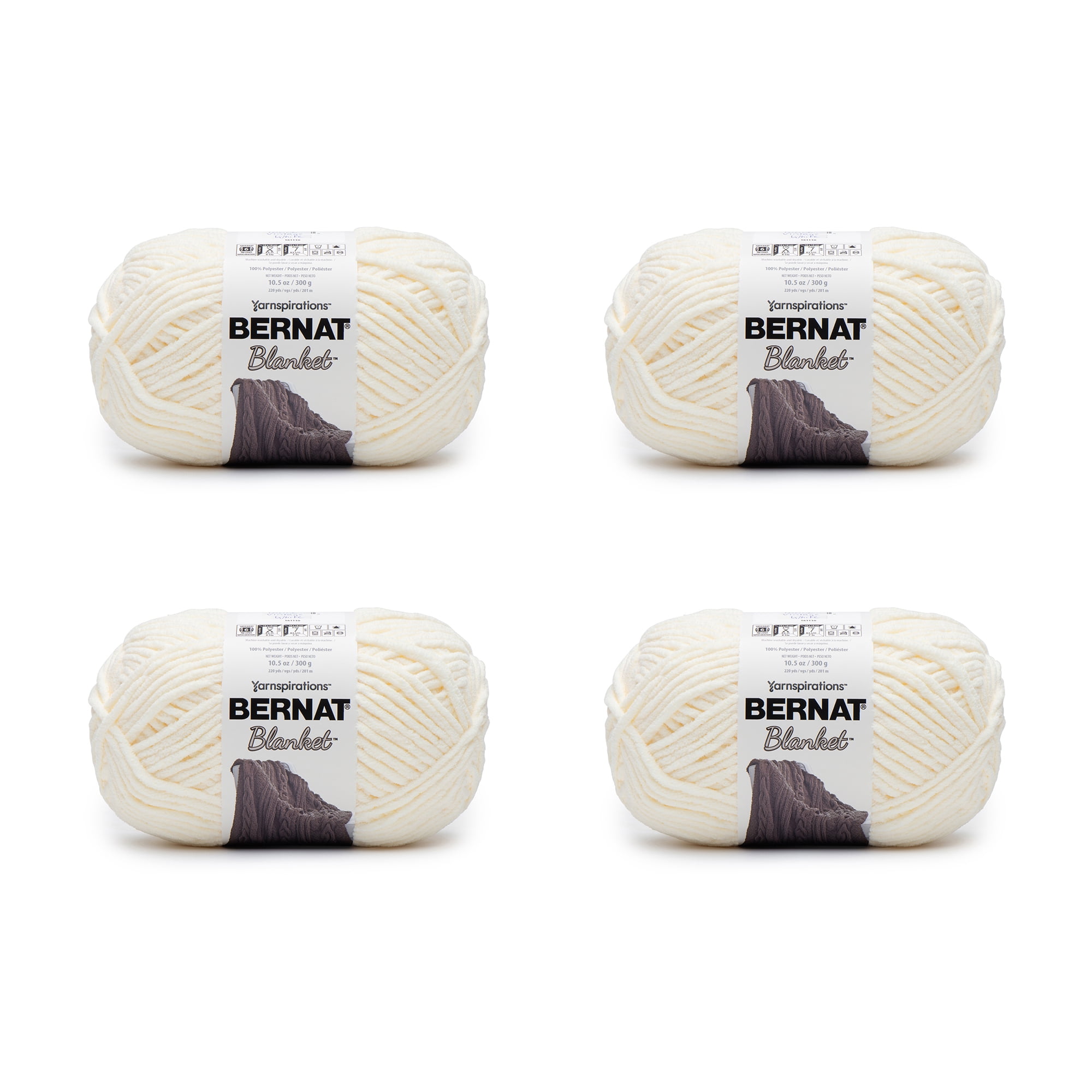 Bernat Blanket Big Ball Yarn (2-Pack) Vintage White 161110-10006 – Kay Deals