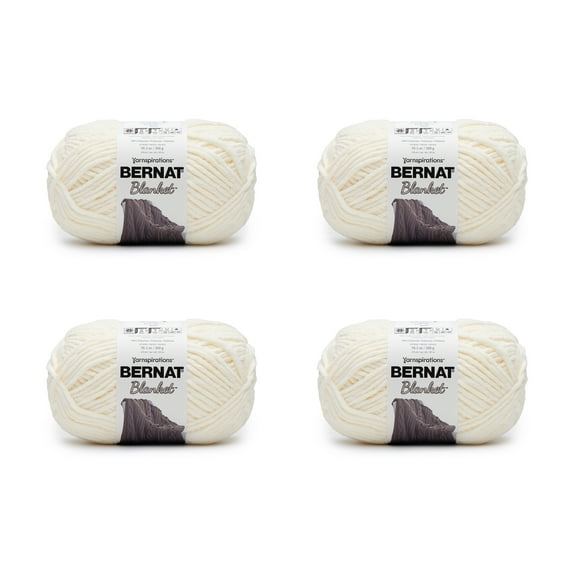 Bernat® Blanket™ #6 Super Bulky Polyester Yarn, Vintage White 10.5oz/300g, 220 Yards (4 Pack)