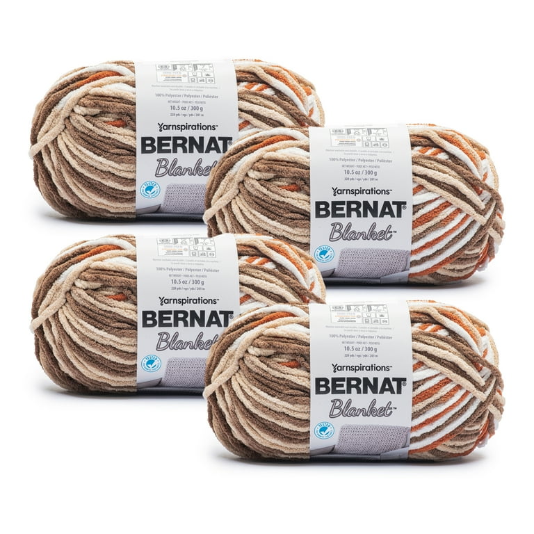 Bernat Blanket 6 Super Bulky Polyester Yarn Woodland Varg 10.5oz 300g 220 Yards 4 Pack Walmart