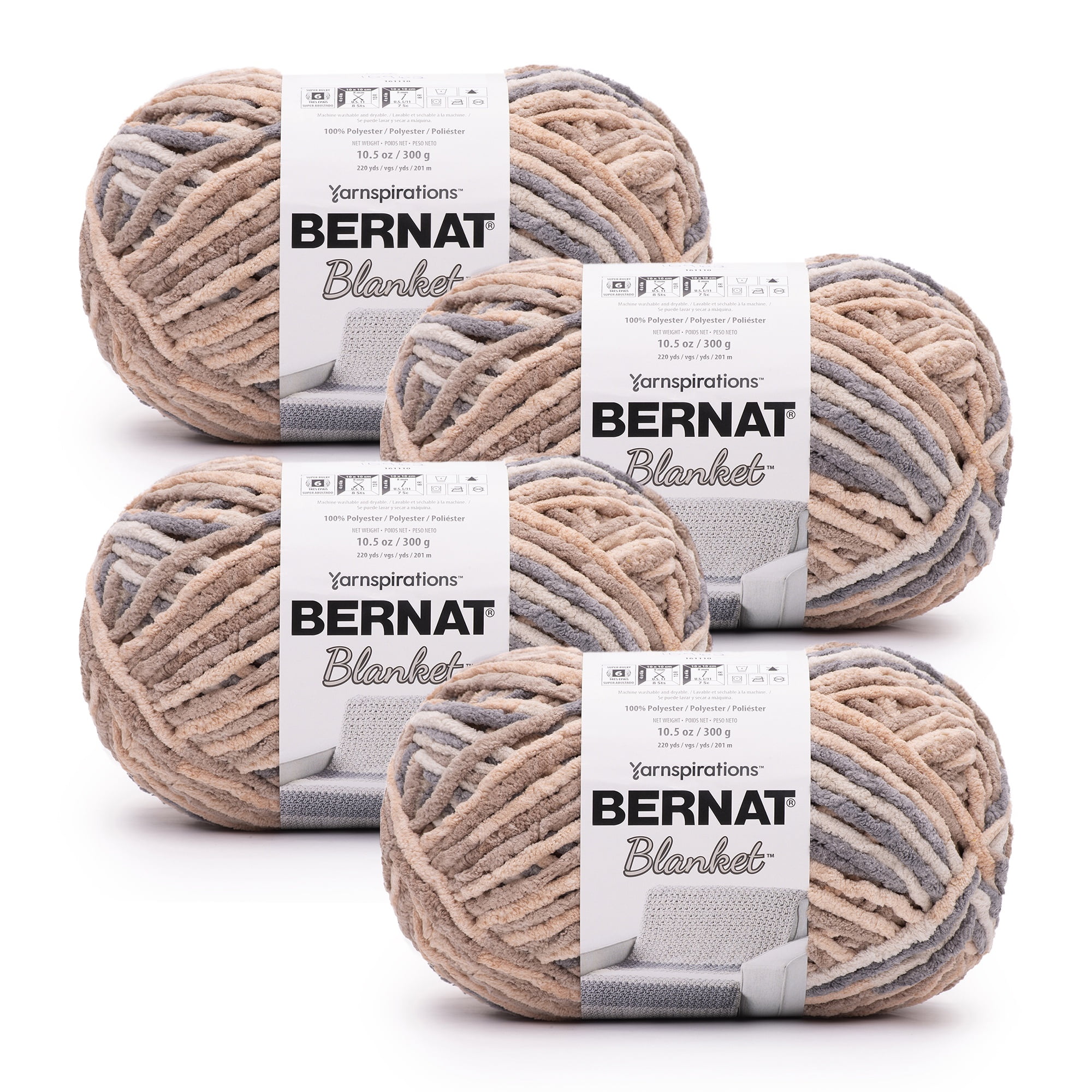 Bernat® Blanket™ 6 Super Bulky Polyester Yarn, toasted birch 10.5oz