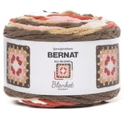 Bernat Blanket All In One Blanket Granny Square Yarn-Choco Berry