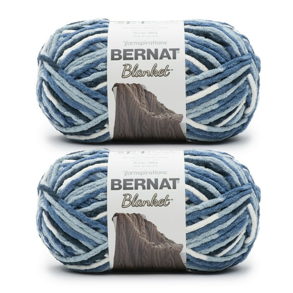 Bernat Blanket Big Ball Yarn 2/Pack-Faded Blues
