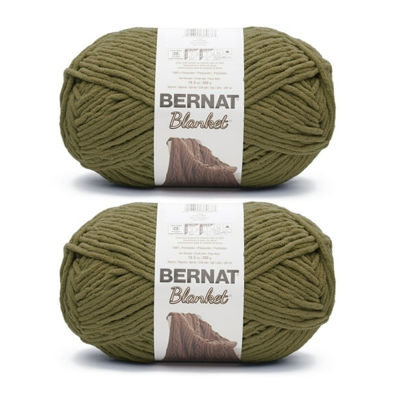Bernat Blanket Big Ball Yarn 2/Pack-Olive
