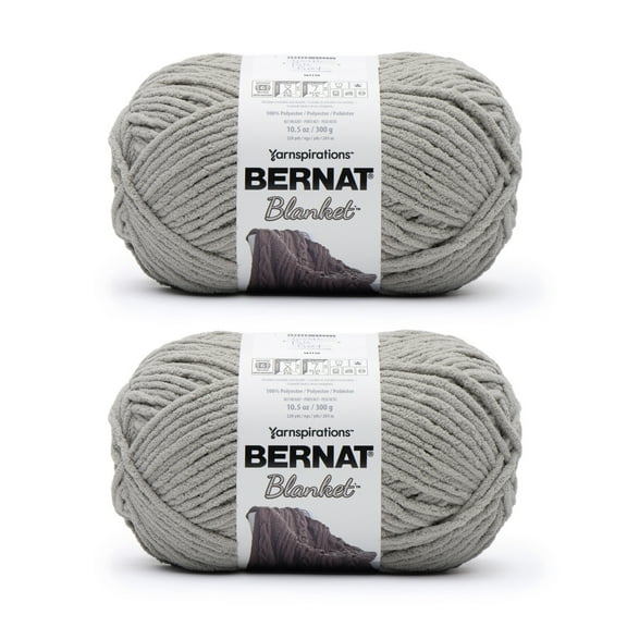 Bernat Blanket Big Ball Yarn 2/Pack-Pale Gray