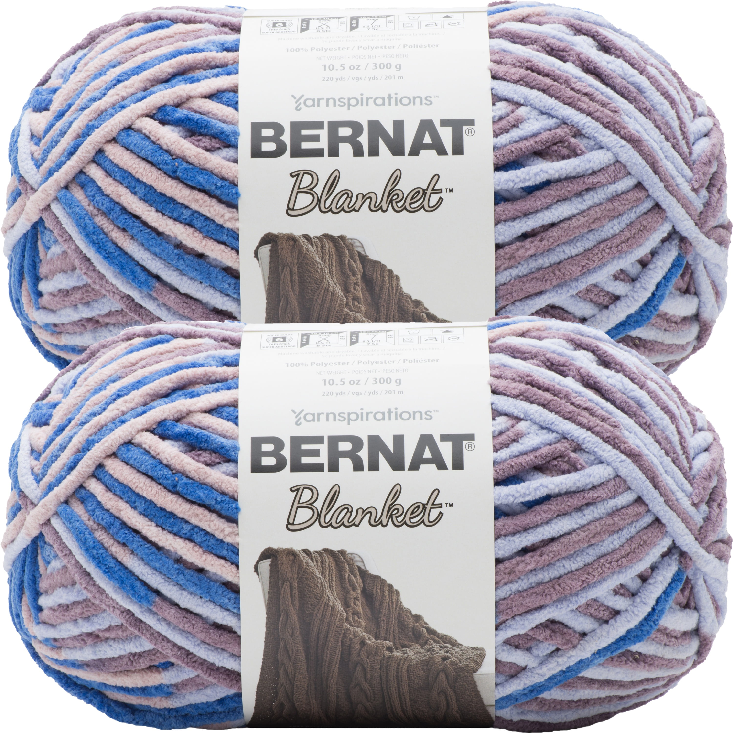 Bernat Blanket Big Ball Yarn-Dappled Showers, Multipack Of 2