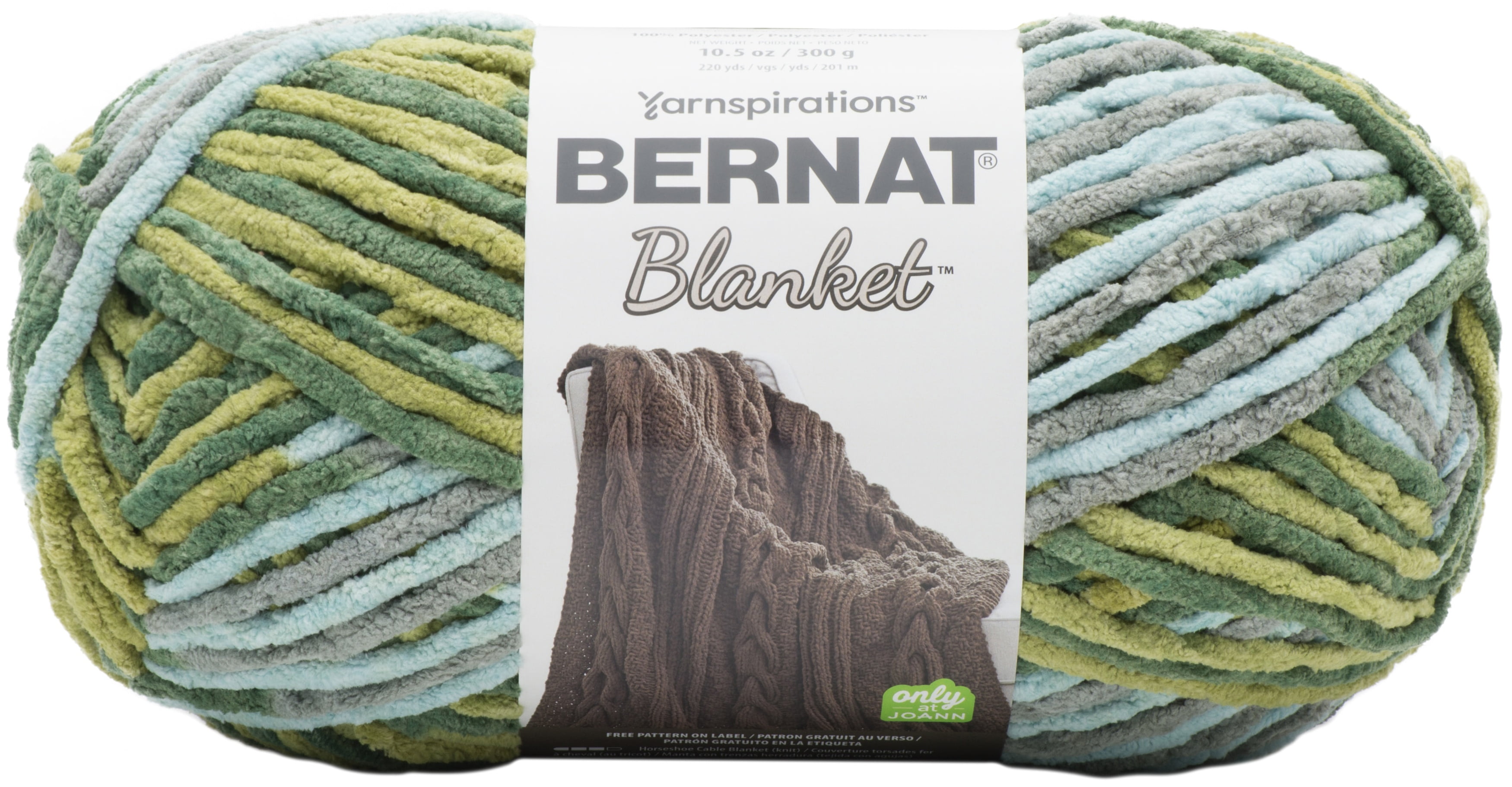Bernat Blanket #6 Super Bulky Polyester Yarn, Purple Haze 10.5oz/300g, 220 Yards (4 Pack), Size: Four-Pack