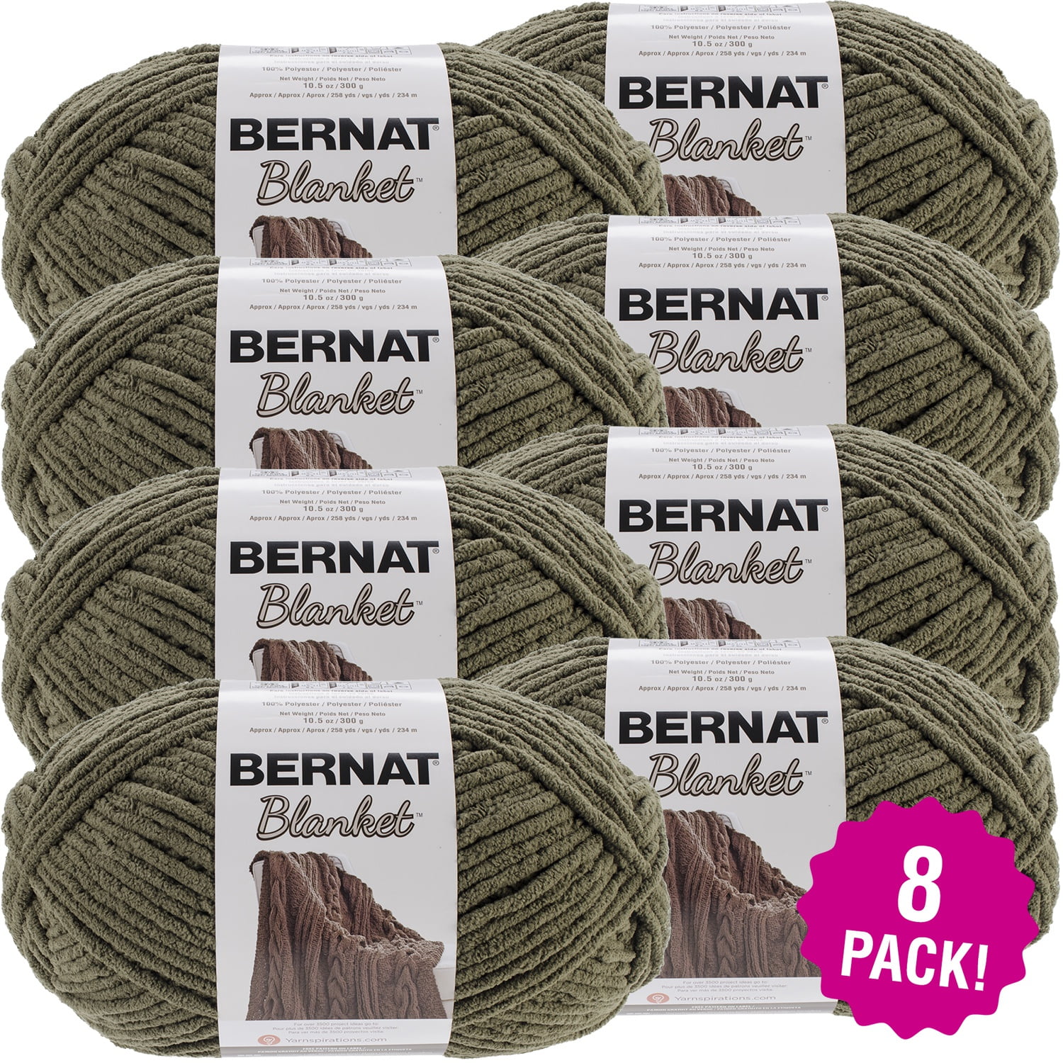 Bernat Blanket Big Ball Yarn (2-Pack) Olive 161110-10241