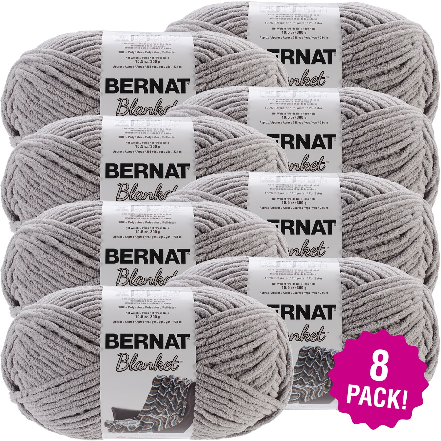 Bernat Blanket Big Ball Yarn (2-Pack) Silver Steel 161110-10001