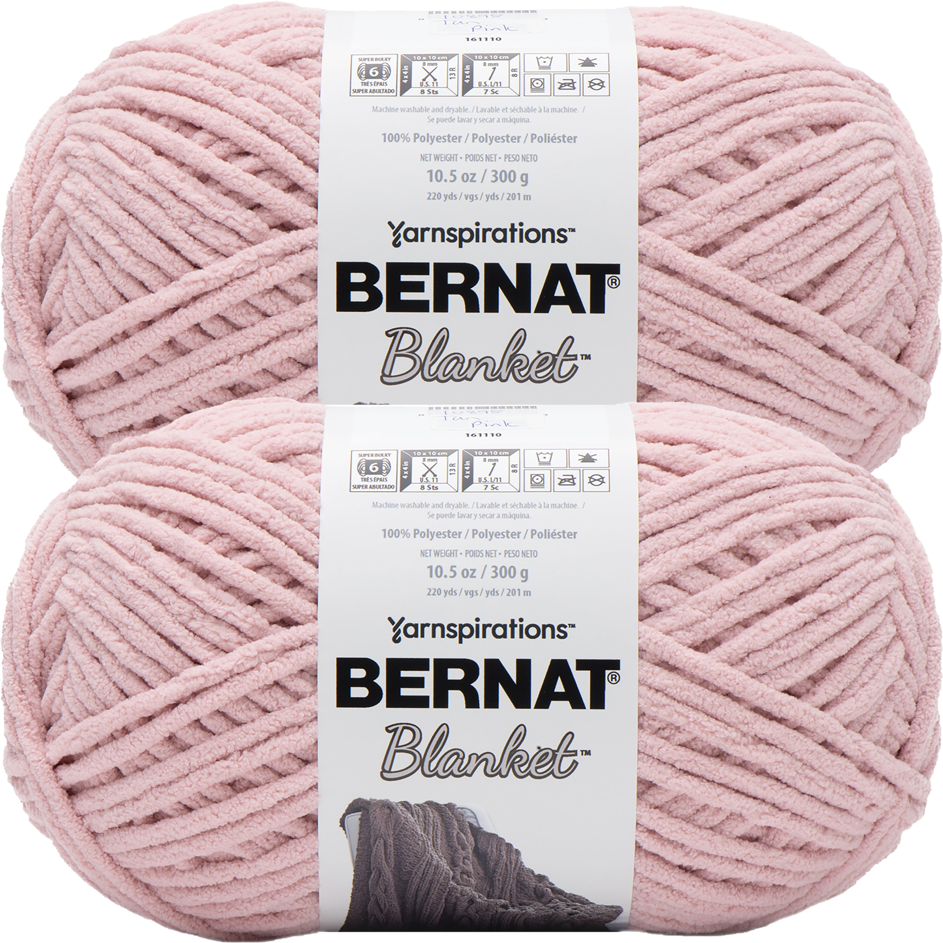 Bernat Blanket Big Ball Yarn-Tan Pink, Multipack Of 2 