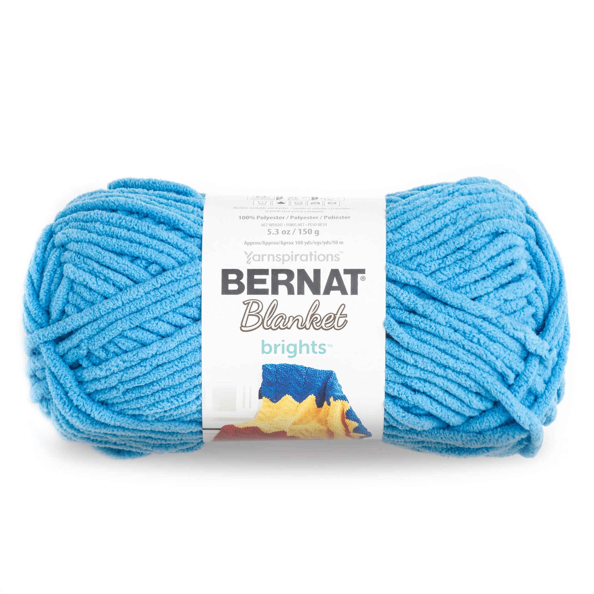 Bernat Blanket Brights Yarn Blue Waterslide Variegated 057355403741