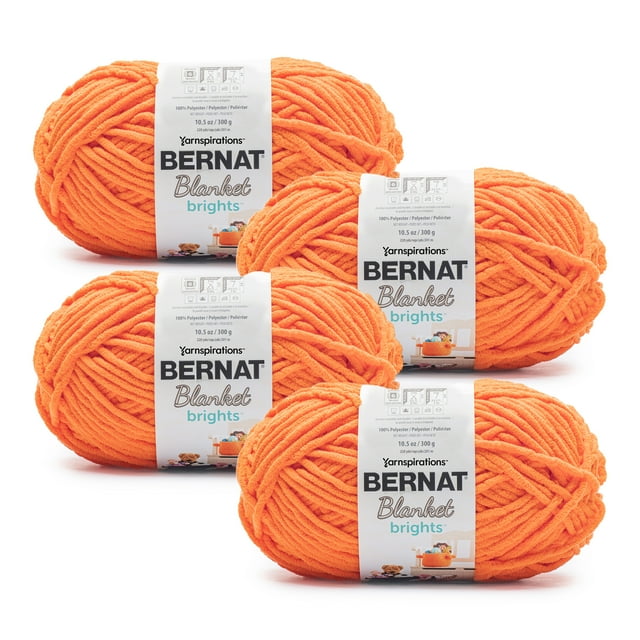 Bernat® Blanket Brights™ 6 Super Bulky Polyester Yarn, Carrot Orange 10.5oz/300g, 220 Yards (4