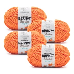 Bernat® Blanket Brights™ #6 Super Bulky Polyester Yarn, Carrot Orange 10.5oz/300g, 220 Yards (4 Pack)