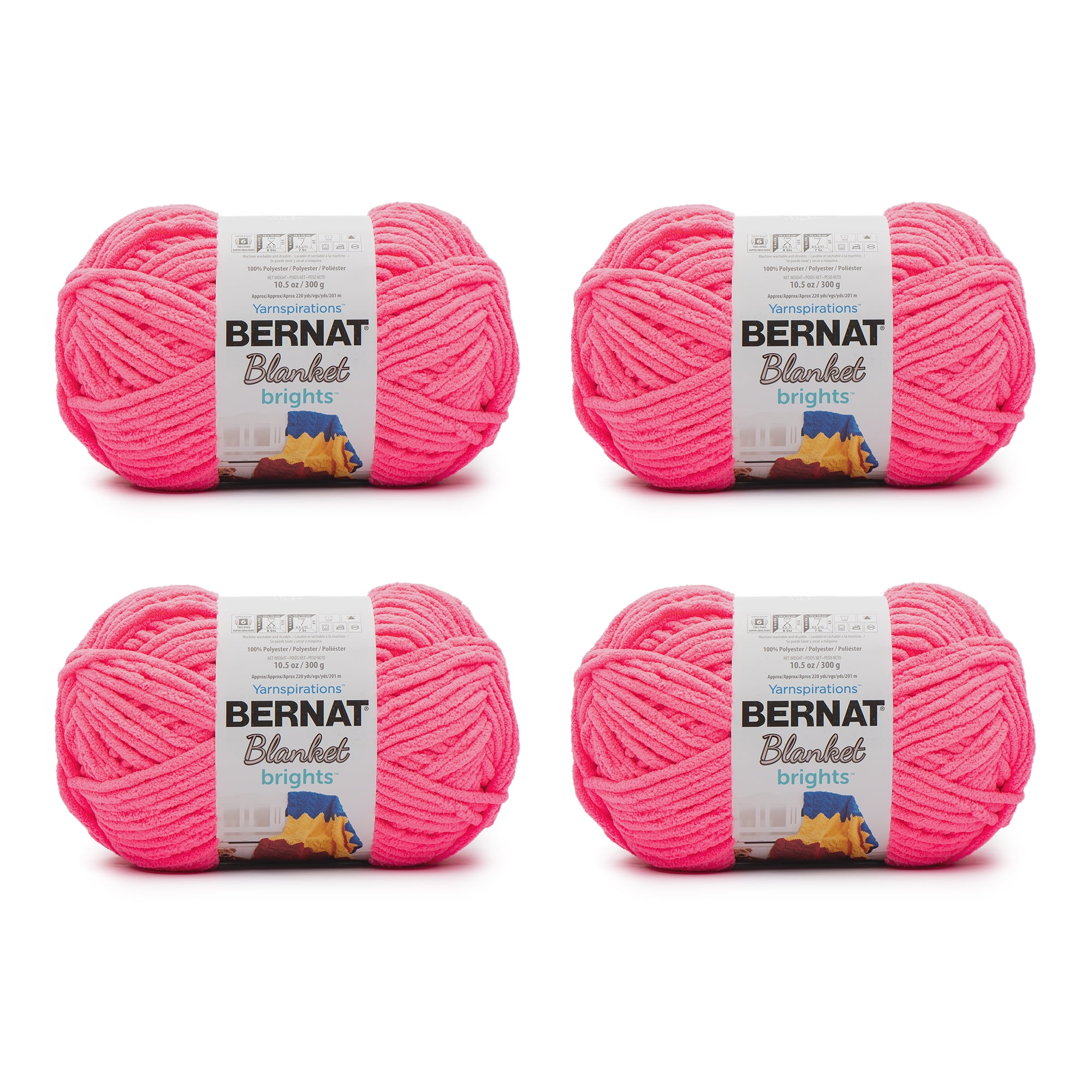 Bernat® Blanket Brights™ 6 Super Bulky Polyester Yarn, Pink Dazzle 10
