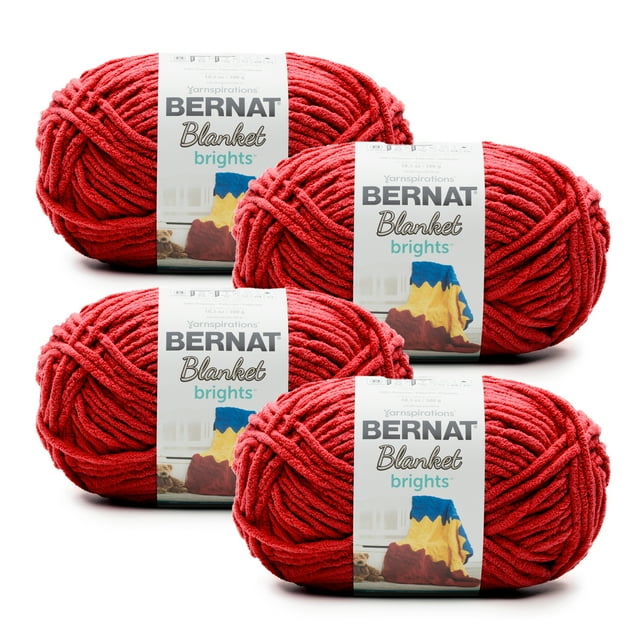 Bernat® Blanket Brights™ 6 Super Bulky Polyester Yarn, Race Car Red 10.5oz/300g, 220 Yards (4