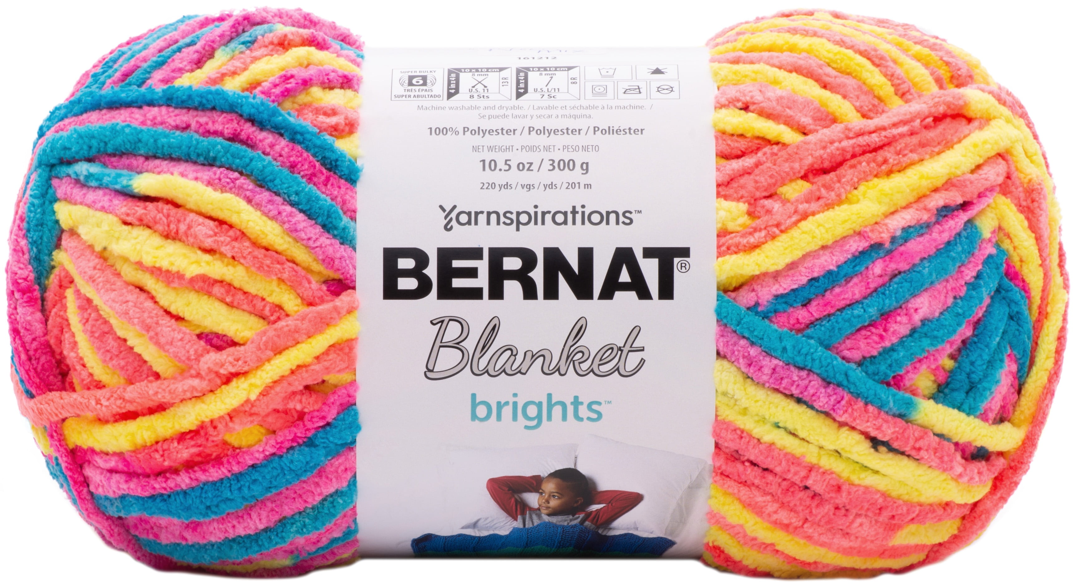 Bernat Blanket Brights Big Ball YarnNeon Mix