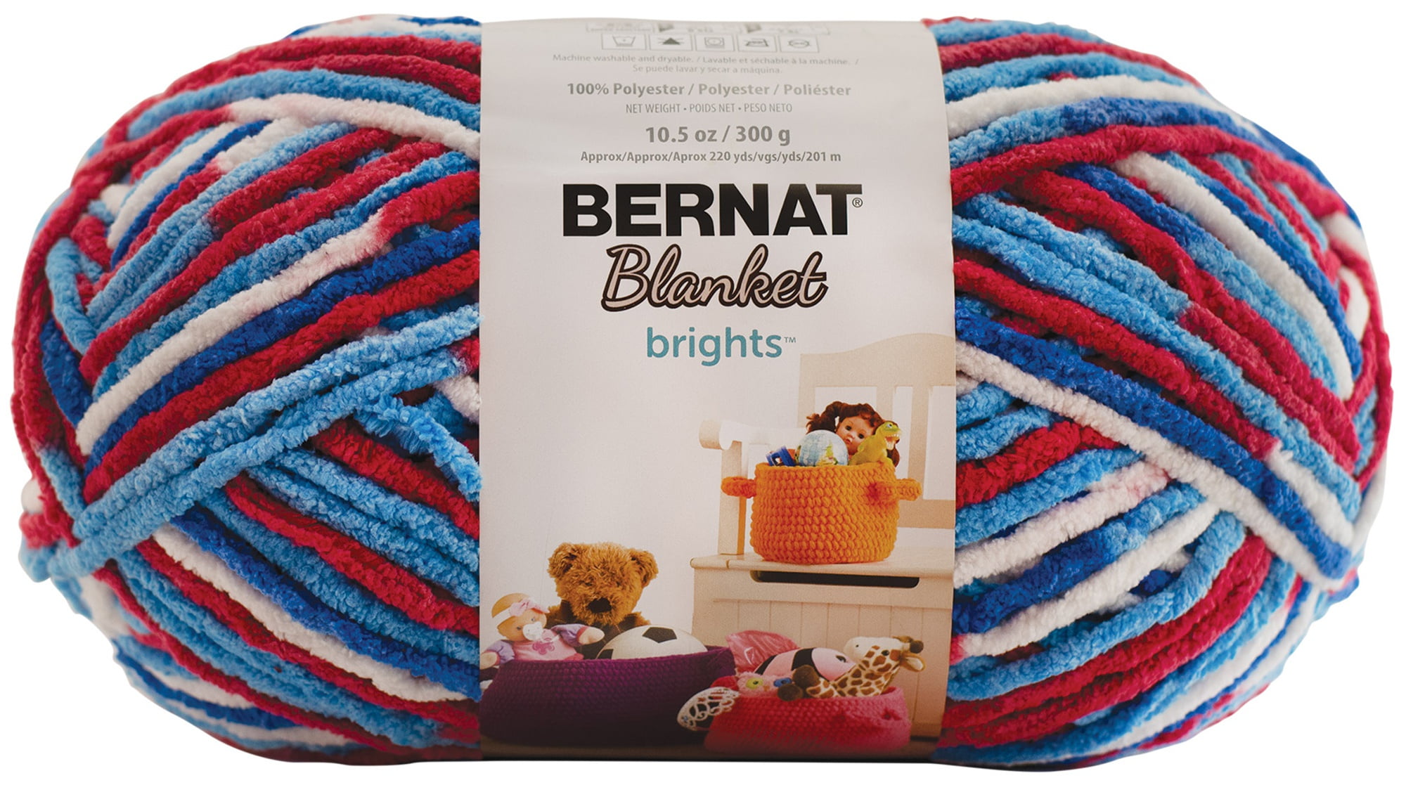 Bernat® Blanket Brights™ Super Bulky Yarn, Red White & Boom, 10.5oz ...