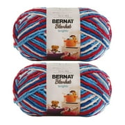 Bernat Blanket Brights Red White & Boom Yarn - 2 Pack of 300g/10.5oz - Polyester - 6 Super Bulky - 220 Yards - Knitting/Crochet