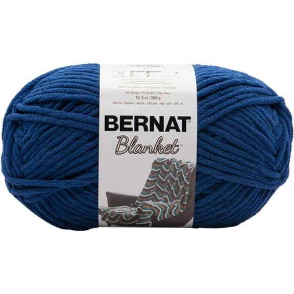 Bernat Blanket Coastal Collection 6 Super Bulky Polyester Yarn, Lapis 10.5oz/300g, 220 Yards
