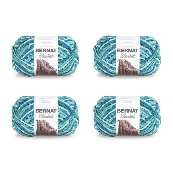 Bernat® Blanket™ Coastal Collection #6 Super Bulky Polyester Yarn, Tidepool 10.5oz/300g, 220 Yards (4 Pack)