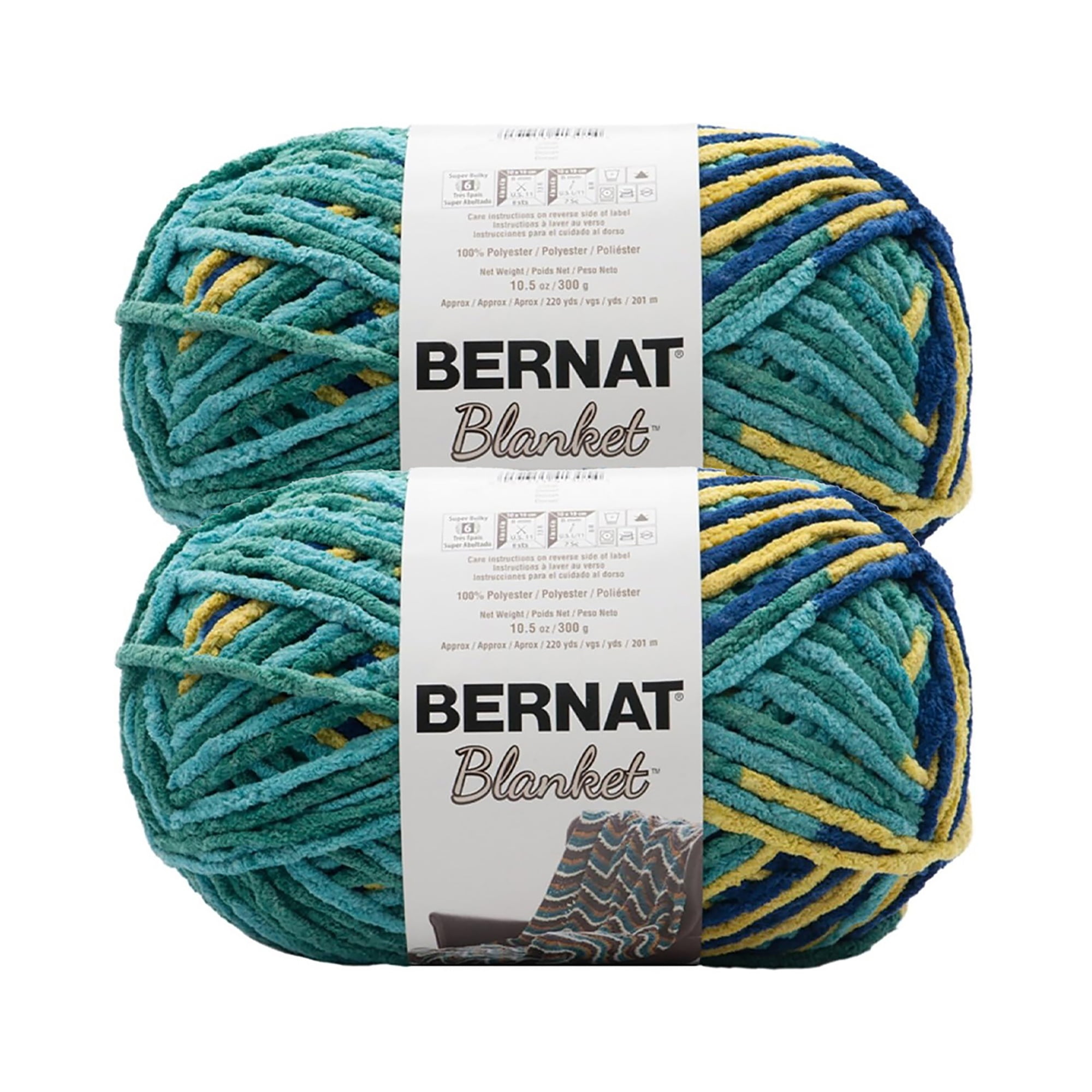 Bernat Blanket Coastal Collection Yarn, Dorset, 10.5oz(300g), 2 Pack