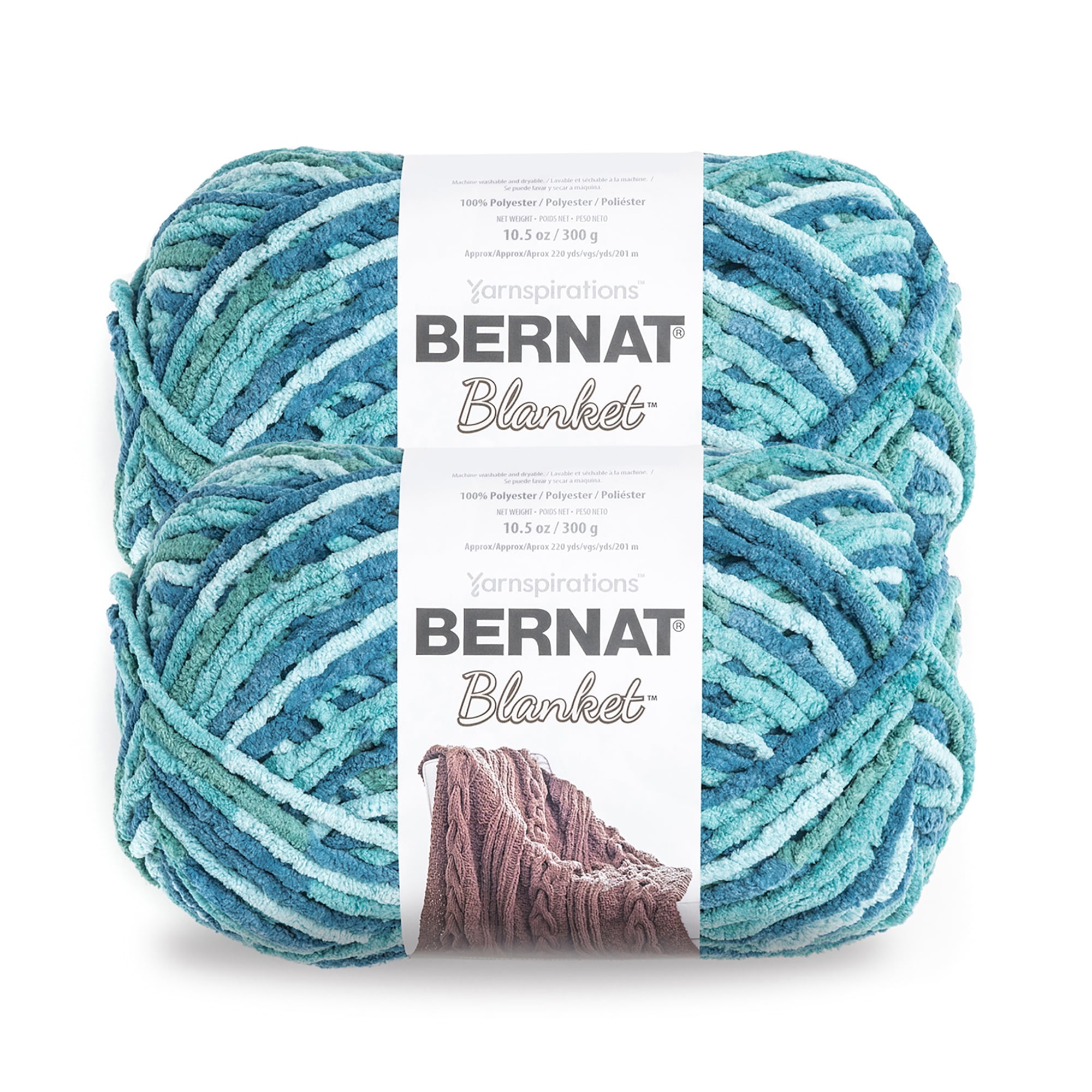 Bernat Blanket Coastal Collection Yarn, Tidepool, 10.5oz(300g), 2 Pack