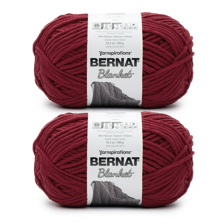 Bernat Blanket Crimson Yarn - 2 Pack of 300g/10.5oz - Polyester - 6 Super  Bulky - 220 Yards - Knitting/Crochet