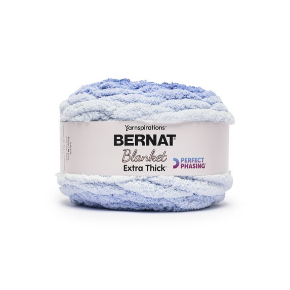Bernat® Blanket Extra Thick Perfect Phasing™ #7 Jumbo Polyester Yarn, Electric Blue 21.2oz/600g 65 Yards
