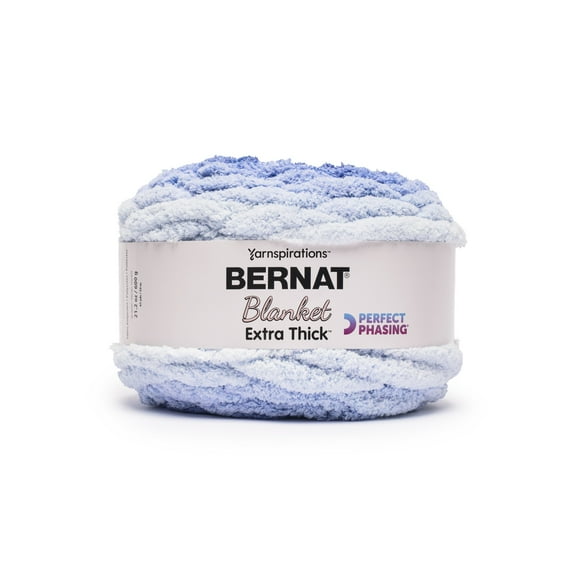 Bernat® Blanket Extra Thick Perfect Phasing™ #7 Jumbo Polyester Yarn, Electric Blue 21.2oz/600g 65 Yards