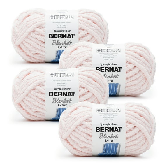 Bernat® Blanket Extra™ #7 Jumbo Polyester Yarn, Blush Pink 10.5oz/300g, 97 Yards (4 Pack)