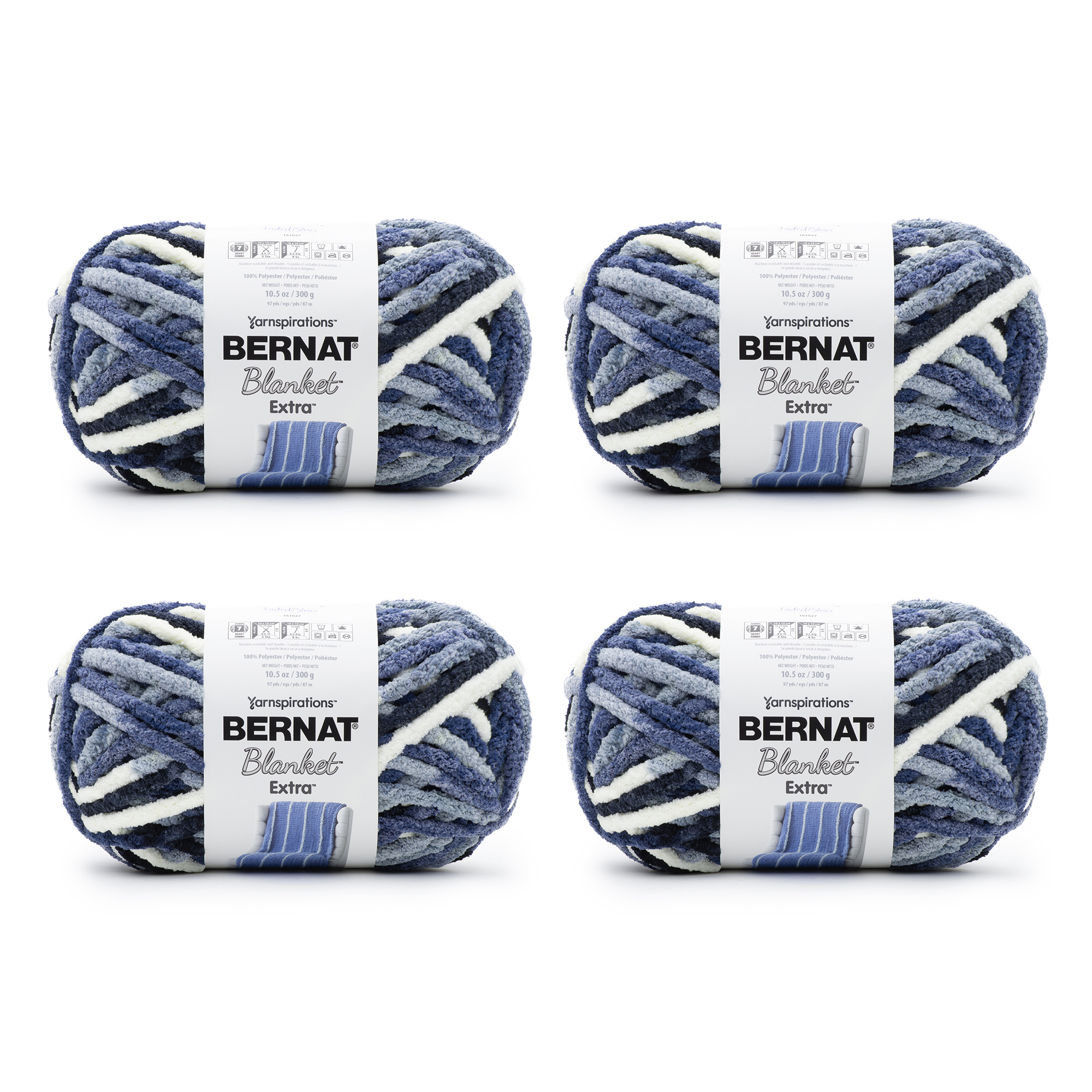 Bernat Blanket Extra Yarn, Black, 10.5oz(300g), Jumbo, Polyester