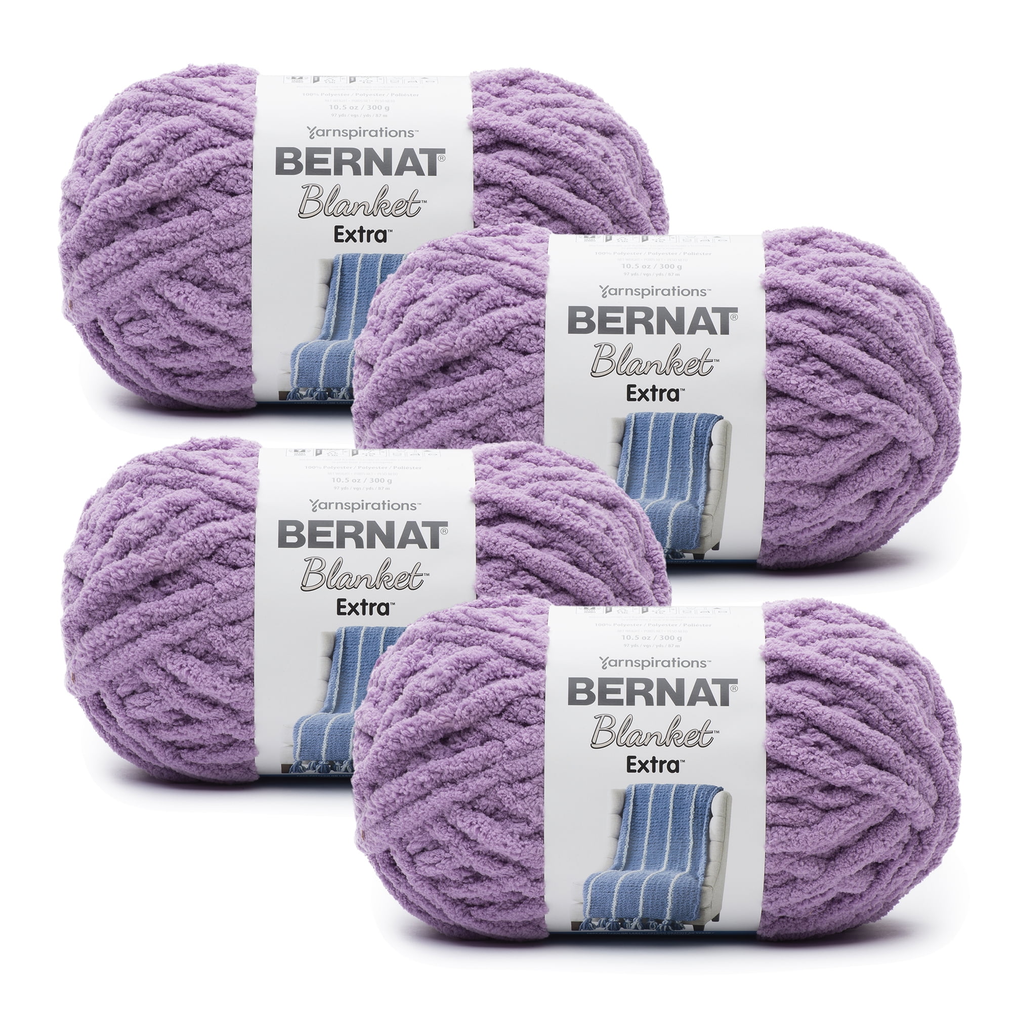  Bernat Blanket Extra Thick Orchid Yarn-1 Pack of  600g/21oz-Polyester-7 Jumbo-Knitting/Crochet