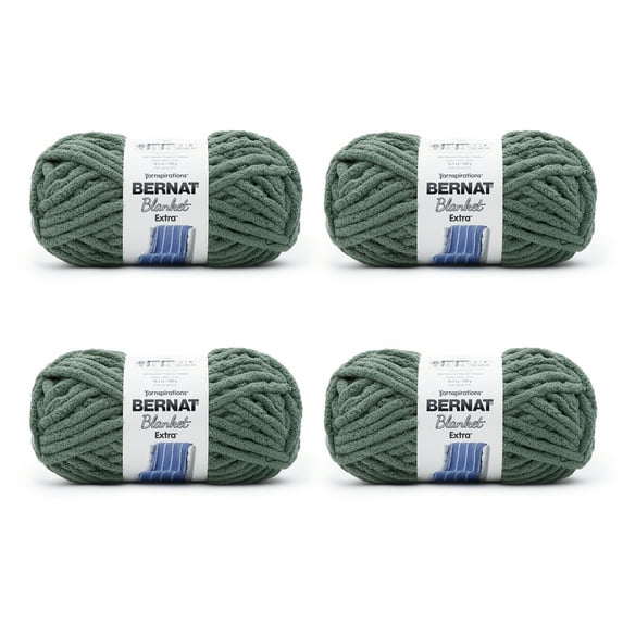 Bernat® Blanket Extra™ #7 Jumbo Polyester Yarn, Smoky Green 10.5oz/300g, 97 Yards (4 Pack)