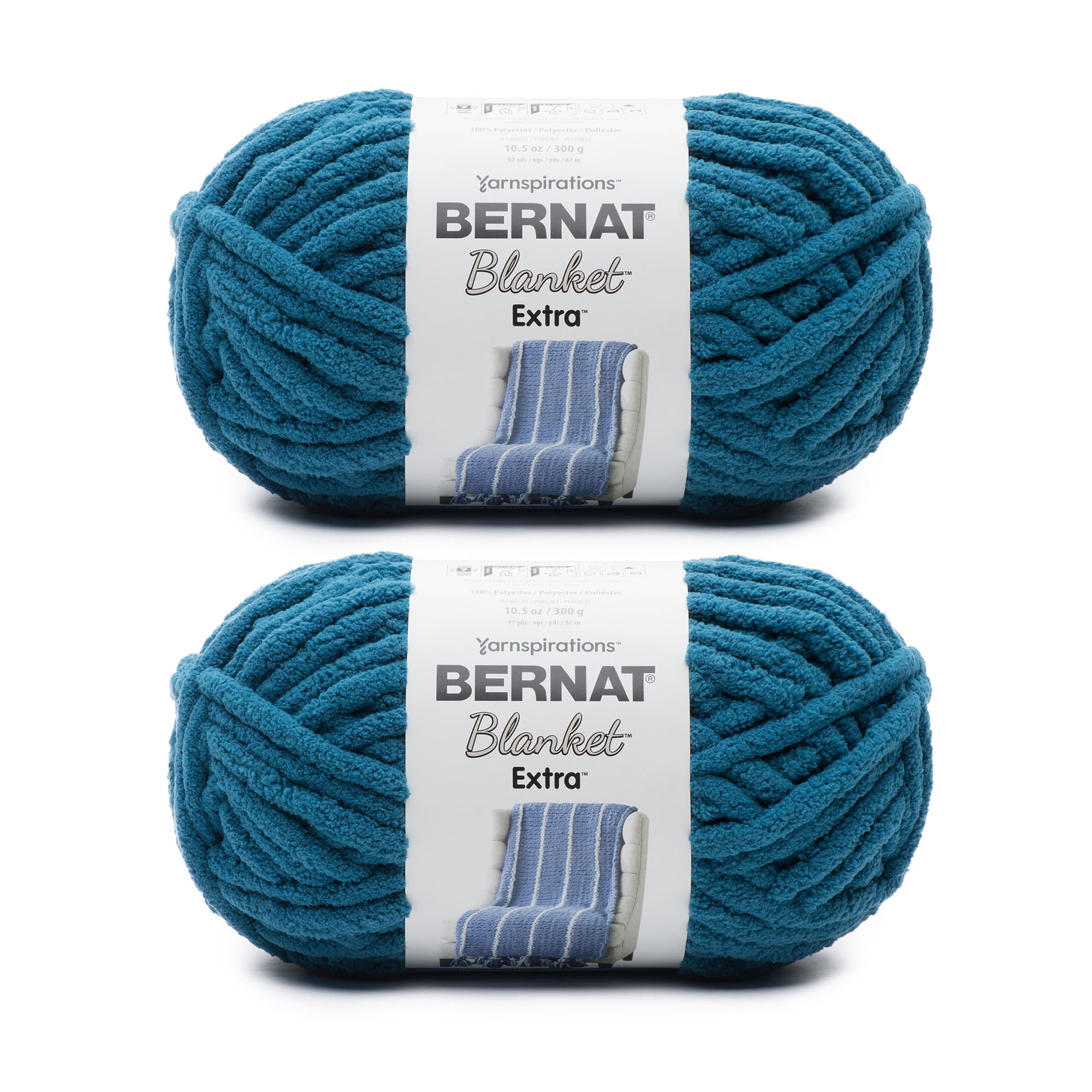 Bernat Blanket Extra Yarn, Big Ball 10.5 Oz, Jumbo 7, Light Teal