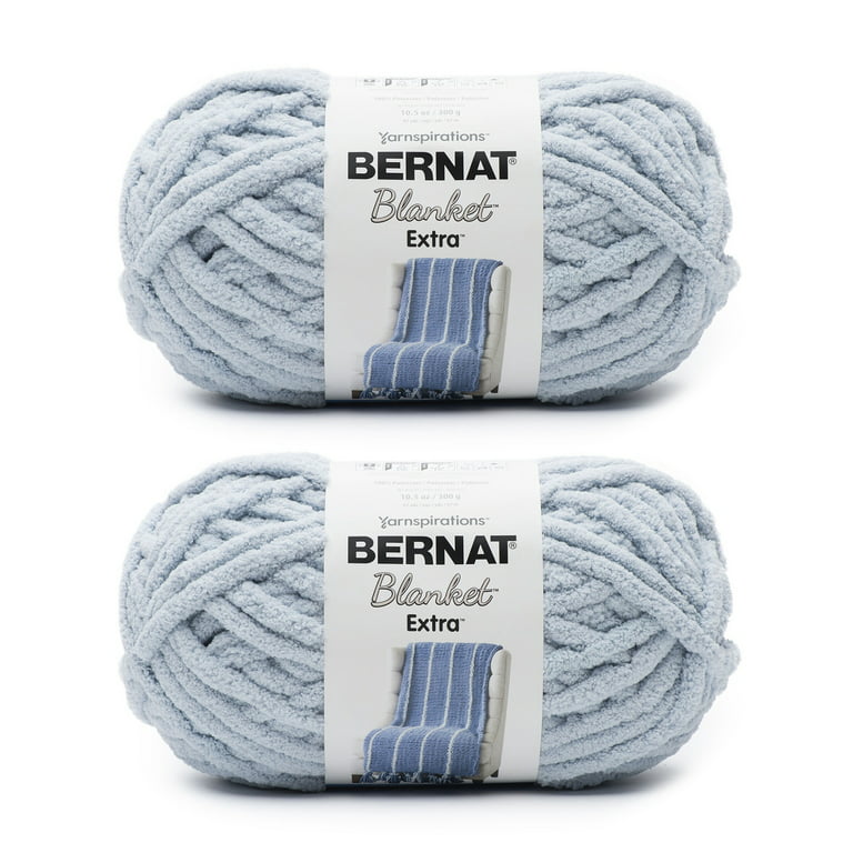 Bernat Blanket Extra Softened Blue Yarn - 2 Pack of 300g/10.5oz - Polyester  - 7 Jumbo - 97 Yards - Knitting/Crochet 