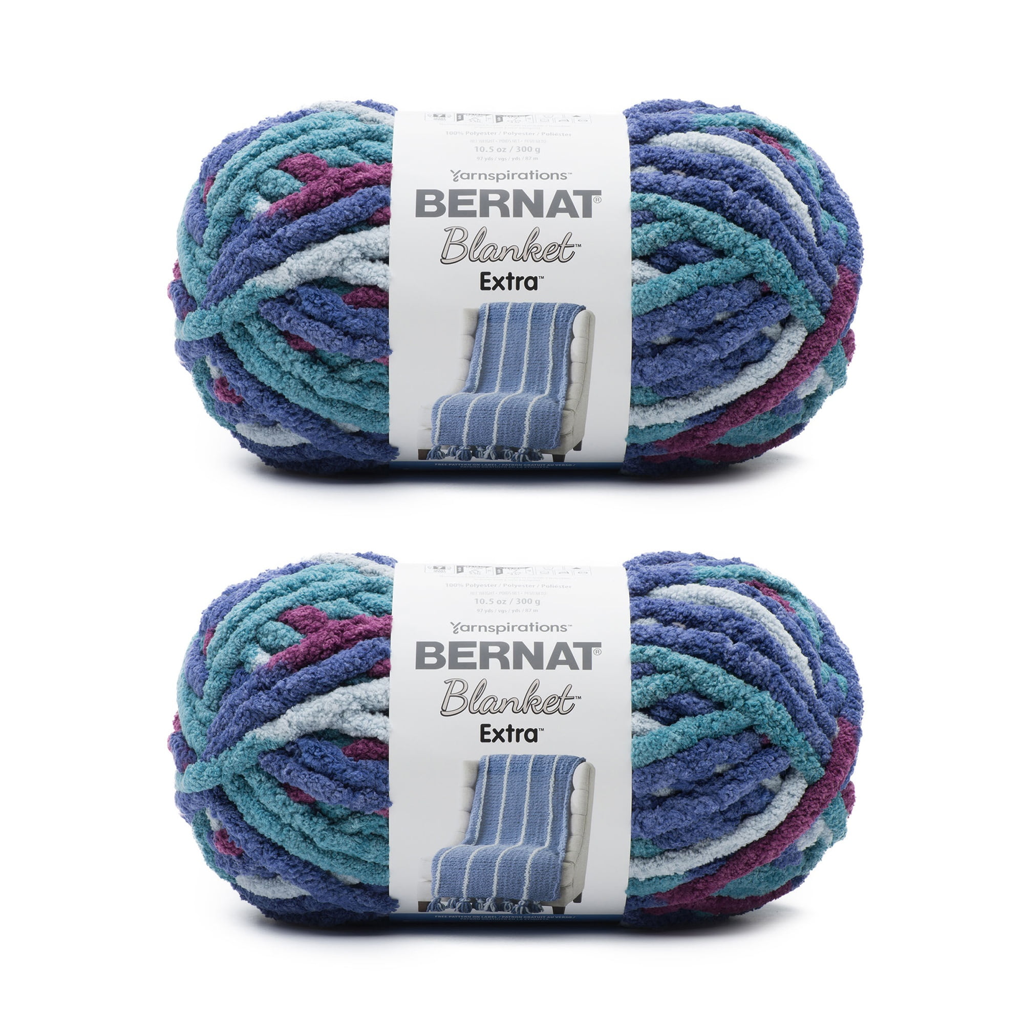 Bernat Blanket Pale Gray Yarn - 2 Pack of 300g/10.5oz - Polyester - 6 Super  Bulky - 220 Yards - Knitting/Crochet