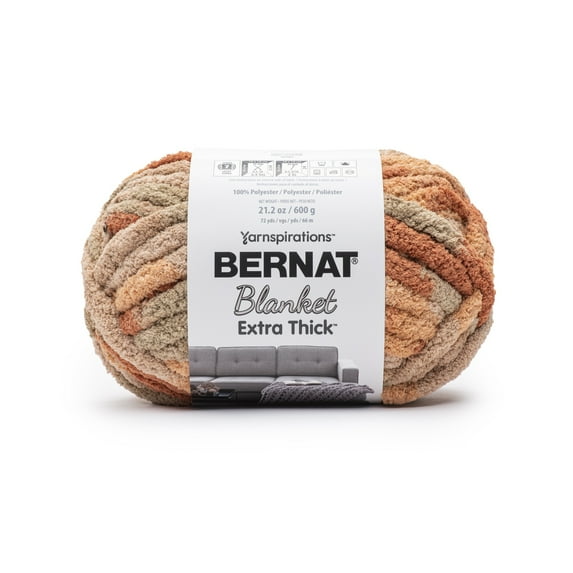 Bernat® Blanket Extra Thick™ #7 Jumbo Polyester Yarn, Clay Caramel, 21.2oz/600g, 72 Yards