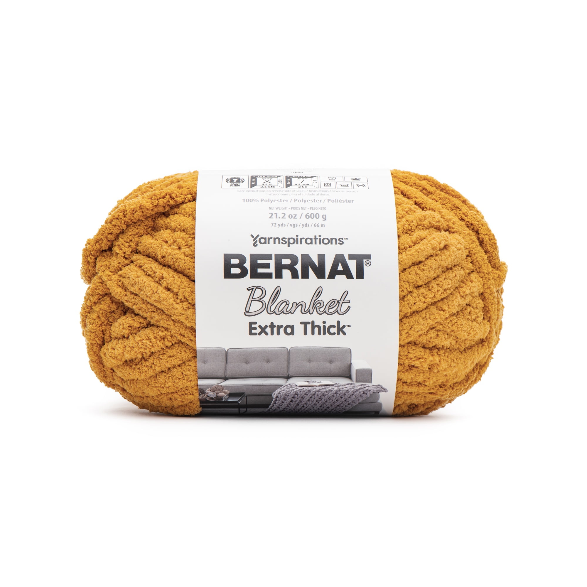 Bernat® Blanket Extra Thick™ #7 Jumbo Polyester Yarn, Gold, 21.2oz/600g, 72 Yards