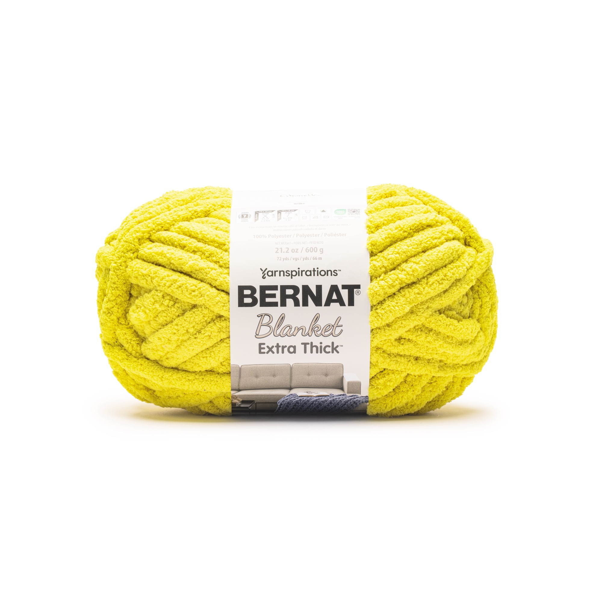 Bernat® Blanket Extra Thick™ #7 Jumbo Polyester Yarn, Citronella 21.2oz/600g 72 Yards