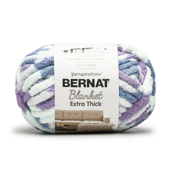 Bernat® Blanket Extra Thick™ #7 Jumbo Polyester Yarn, Lavender Ice, 21.2oz/600g, 72 Yards