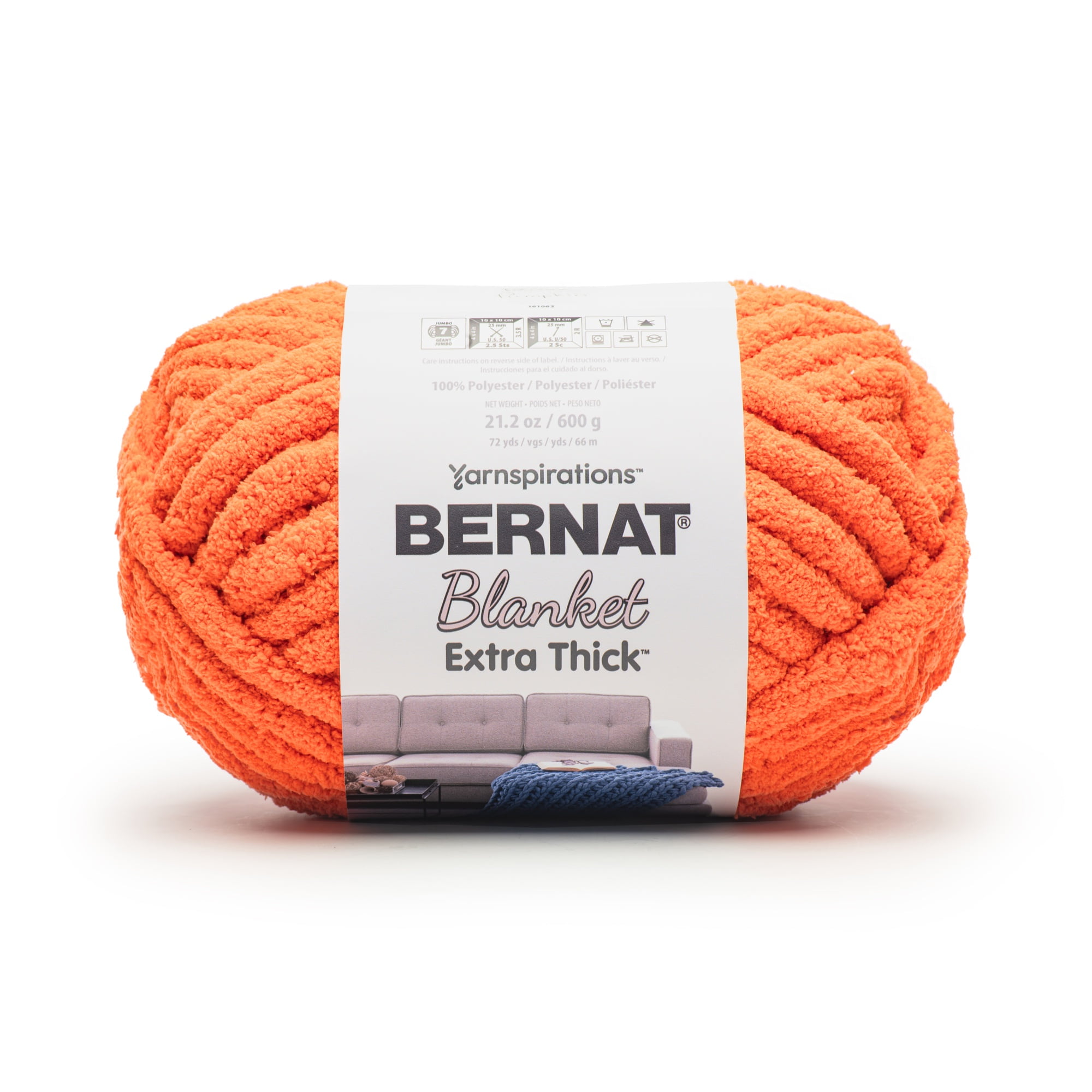 Bernat® Blanket Extra Thick™ #7 Jumbo Polyester Yarn, Pumpkin, 21.2oz/600g, 72 Yards